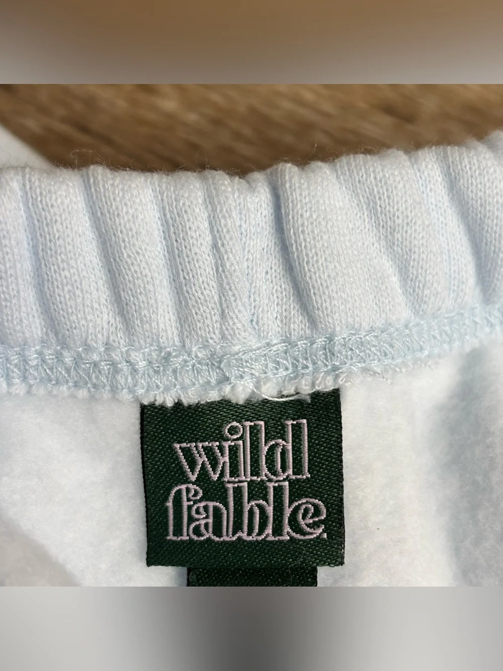 Wild Fable Women’s Mid Rise French Terry Fleece Lounge shorts in light blue